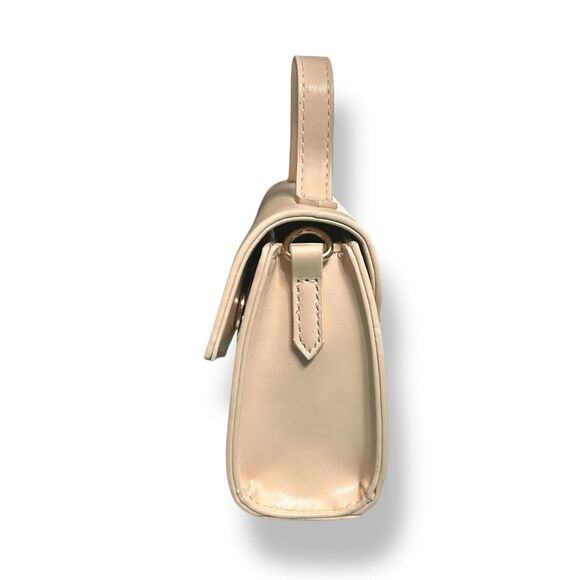 New CXL by Christian Lacroix Laine Panna Cotta Beige Matte Patent Crossbody Bag - Picture 6 of 11